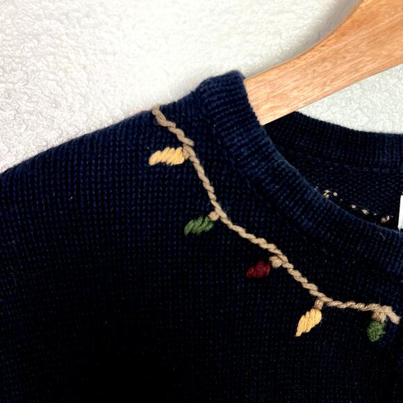 VTG Christopher & Banks Women's Small Navy Hand Embroidered Christmas Cardigan - Picture 4 of 12